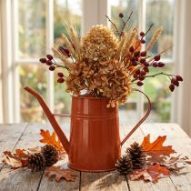 Article Arrosoir décoratif en métal, orange-brun, 1,7 L, style vintage, pour plantes et fleurs séchées, H 23 cm