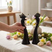 Article Décoration de Pâques décoration poulet coq noir or H19cm 2 pièces