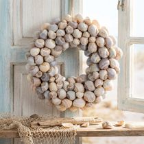 Article Couronne d'escargots à suspendre, couronne décorative, style marin, Nathai, Ø35cm