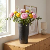 Article Vase de sol vase noir plastique anthracite Ø17,5cm H28cm