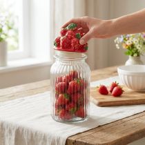 Article Bonbonnière couvercle céramique fraise Ø10,5cm H26cm