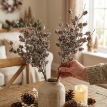 Article Branche de mélèze branches décoratives artificielles cônes blanc 52cm 3 pcs