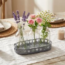 Article Plateau rond en métal pour mini-vases en verre décoratifs pour bouteilles, Ø 11,5 cm
