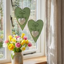 Article Coeur en métal, coeur décoratif à suspendre, décoration coeur H14,5cm 2 pcs