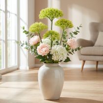 Article Branche de fleurs artificielles Branche artificielle de fenouil jaune avec 3 fleurs 85cm