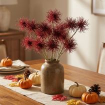 Article Xanthium fleur artificielle décoration d'automne rouge 6 fleurs 80cm 3pcs