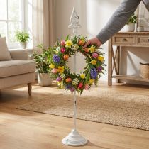 Article Porte-couronne blanc shabby chic 1 crochet H76cm