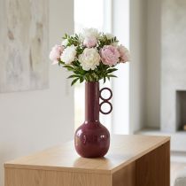 Article Vase moderne et artistique à long col et anses rondes, idéal pour les intérieurs élégants, 24 cm