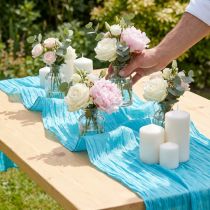 Article Ruban de table Crash Turquoise 100mm 15m