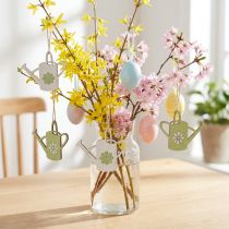 Article Arrosoir décoration bois à suspendre Vert, blanc et naturel 8cm 12pcs