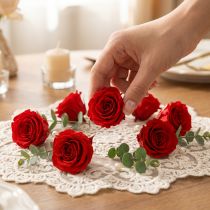 Article Petites roses éternelles Fleurs stabilisées Rouge Ø3cm 16pcs