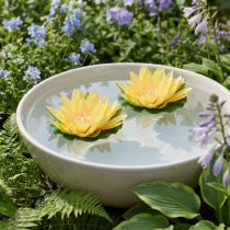 Article Nénuphar artificiel flottant décoration d'été jaune Ø15cm 2pcs