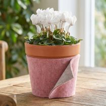 Article Ruban en feutre, sangle pour pot, bicolore rose antique/gris, 15 cm de large, 5 m de long