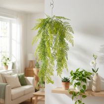 Article Fougère artificielle suspendue, plante décorative qui attire le regard en intérieur, touche de modernité, 80 cm