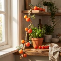 Article Guirlande de tomates artificielles, vigne décorative, décoration réaliste pour salon, 135 cm