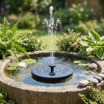 Article Fontaine solaire Ø16cm noire 5 buses