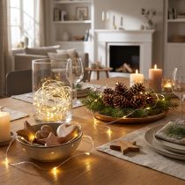 Article Guirlande lumineuse LED d'intérieur 20 LED, 2 m, blanc chaud, minuterie, fonctionne avec piles, 6 pièces