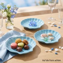 Article Assiette coquillage bol maritime céramique bleu blanc 14 cm 3 pièces