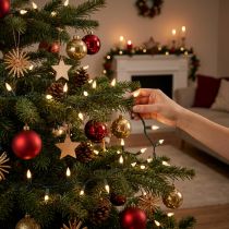 Article Guirlande lumineuse LED Timer Twinkle Lumières de Noël 12m