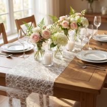 Article Déco polaire Sizoweb chemin de table blanc 30cm 5m