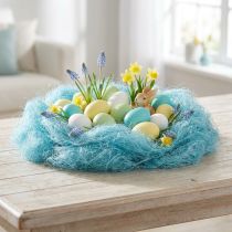 Article Herbe de sisal pour l'artisanat, matériel artisanal, matériau naturel turquoise 300g