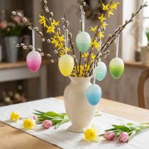 Article Décoration d'oeufs de Pâques oeufs en plastique suspendus couleur de Pâques 8×12cm 10 pcs