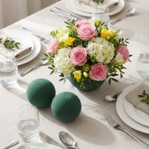 Article Boule en mousse florale mini vert foncé Ø9cm 10 pcs