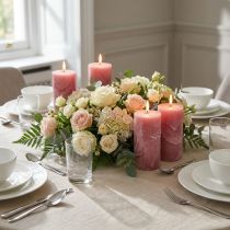 Article Bougies unies vieux rose 50x100mm 4 pcs