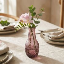 Article Mini vase en verre violet, vase à fleurs, diamants en verre Ø6cm H12cm