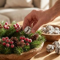 Article Cônes de cyprès de 3 cm blanchis à la chaux, 500 g