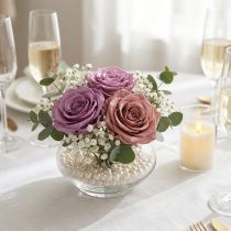 Article Roses stabilisées, cadeau romantique, roses longue durée pour les occasions spéciales, 5 cm, lot de 6