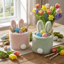 Article Panier de rangement décoratif lapin de Pâques pour cadeaux et salon, 18 cm, lot de 2