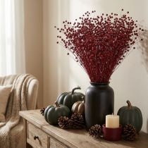 Article Lin rouge bordeaux séché, décoration, fleurs séchées, L55cm, 80g