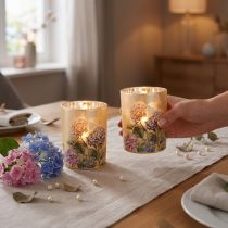 Article Élégant bougeoir à motifs floraux pour une décoration de chambre chaleureuse, 12,5 cm, lot de 2.