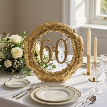 Article Anniversaire numéro 60 en or Ø40cm