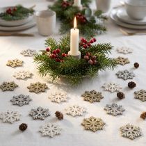 Article Mélange de paillettes de bois de flocons de neige Ø2cm 144p