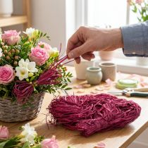 Article Raphia décoratif pour fabriquer du raphia naturel raphia mauve 300g