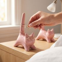 Article Figurine décorative chat, idéale pour la chambre et la salle de bain, 14 cm, lot de 2