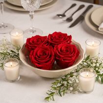 Article Véritables têtes de roses Infinity Roses Rouge Premium Ø8,5 cm 4 pcs