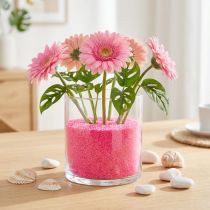 Article Sable décoratif rose, sable artisanal, sable coloré 0,5 mm, rose fluo, 1 kg