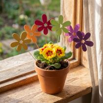 Article Fleurs en bois Décoration printanière coloriée 30,5cm 18pcs