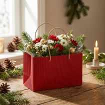 Article Sacs cadeaux sacs en papier rouge avec poignée 24×12×12cm 6pcs