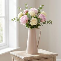Article Vase décoratif en métal, pichet décoratif, rose, conique, vase à fleurs vintage, 38 cm