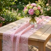 Article Chemin de table décoratif non tissé Sizoweb rose 30 cm 25 m