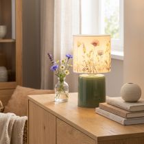 Article Lampe de table LED à motif floral pour un éclairage élégant du salon, 23 cm