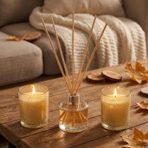 Article Coffret cadeau bougies parfumées parfum d'ambiance dans un verre parfum vanille