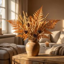 Article Fougère orange séchée décorative, 45 cm, lot de 10, pour la décoration intérieure à faire soi-même