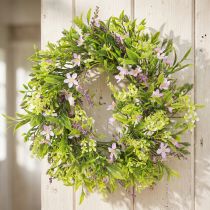 Article Couronne de fleurs de Bach artificielles lavande violette Ø33cm