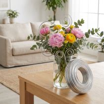 Article Fil d'aluminium argenté 3 mm, 1 kg - Fil souple pour loisirs créatifs, idéal pour l'art floral, le modélisme et la décoration.