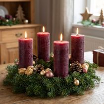 Article Bougies coniques bougies de couleur unie bordeaux 50x300mm 4 pcs
